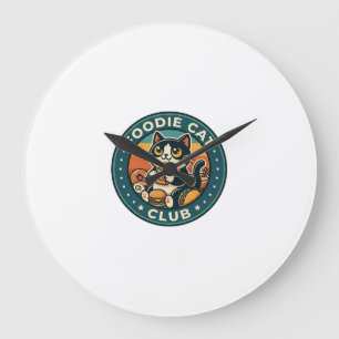 Foodie-Katze Süße Kitty Gestaltung - Foodie-Katzen Große Wanduhr
