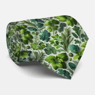 Foodie-Küchen-Schlips   Frische Gartenkräuter  Krawatte