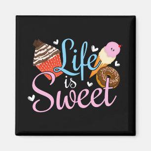Foodie Life is Sweet Backen Zitat - Cupcake Kunst Magnet