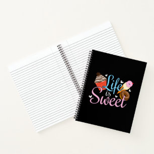 Foodie Life ist süß Back-Zitat - Cupcake-Kunst Notizbuch
