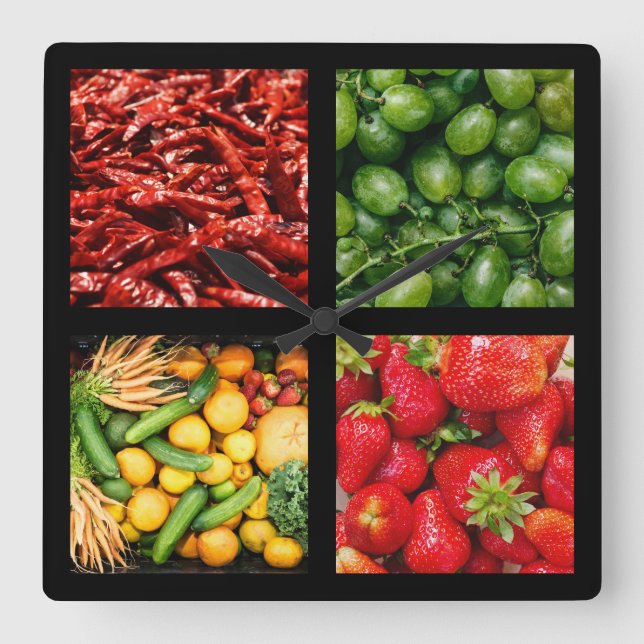 Foodie wall clock 3 quadratische wanduhr (Vorderseite)