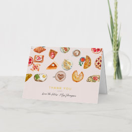 Foods Illustriert Blush Brautparty Brunch Grußkarte Mit Foliendruck