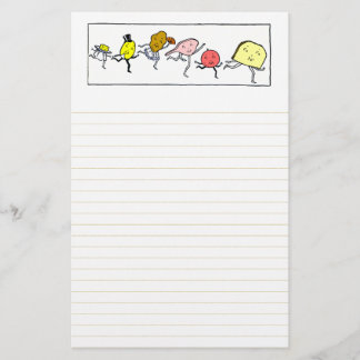 Foods Vintag Kitchen Art Lined Stationery Briefpapier