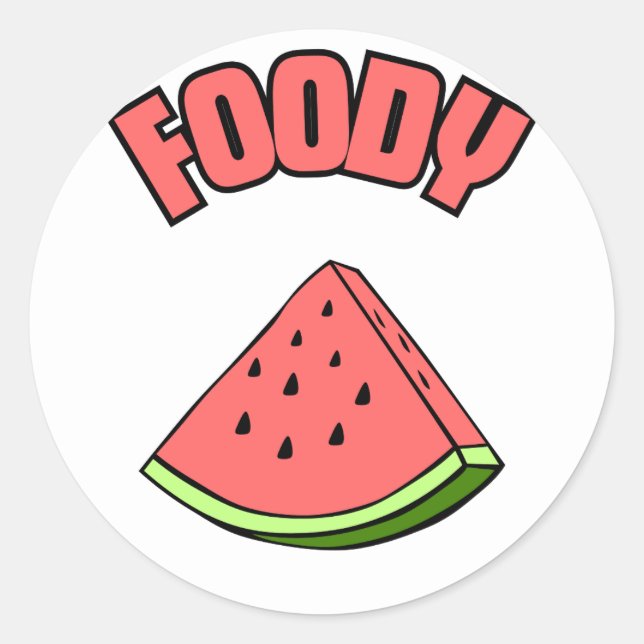Foody 2 runder aufkleber (Vorderseite)