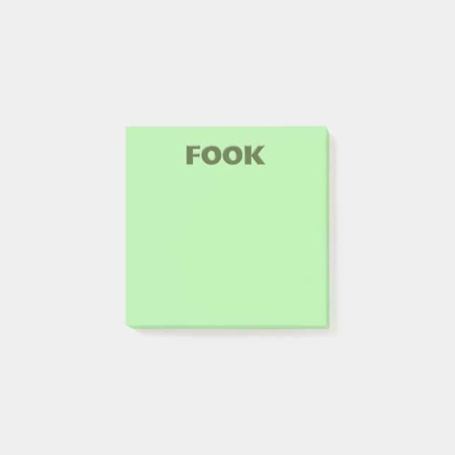 Fook green note Pads Post-it Klebezettel (Vorderseite)