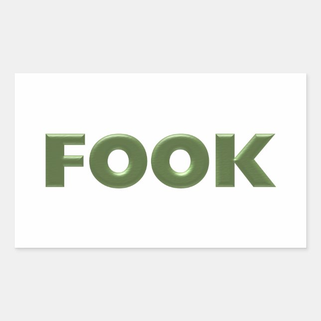 Fook, weißes Rechteck, große Aufkleber (Vorderseite)