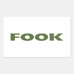 Fook, weißes Rechteck, große Aufkleber