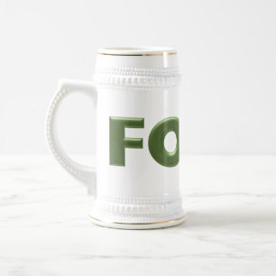Fook white stein w gold trimmung bierglas