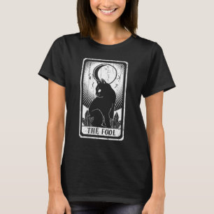Fool Moon Cat Tarot Card Pagan Goblincore Goth Occ T-Shirt