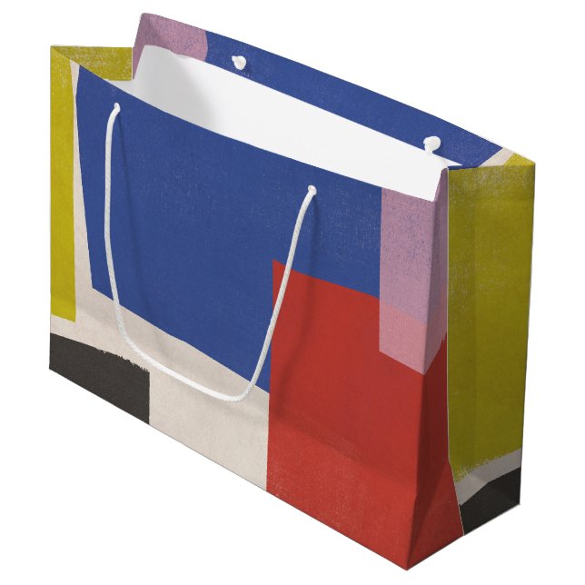 Foolscap - Moderne Farbblöcke Große Geschenktüte (Vorderseite Schrägansicht)