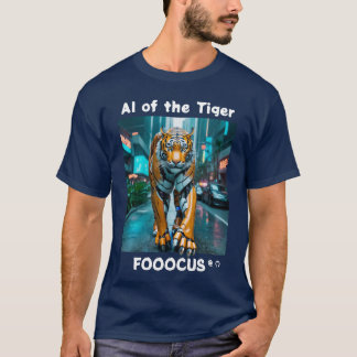 Fooocus - AI of the tiger. Robo. Concrete jungle T-Shirt