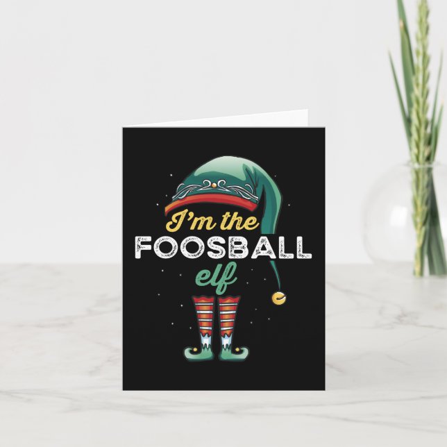 Foosball Elf Family Matching Christmas Gift Karte (Vorderseite)
