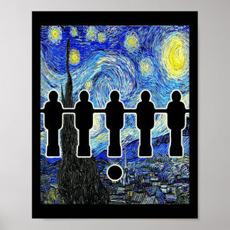 Foosll Sternennacht Tischfußball Van Gogh Lustig Poster