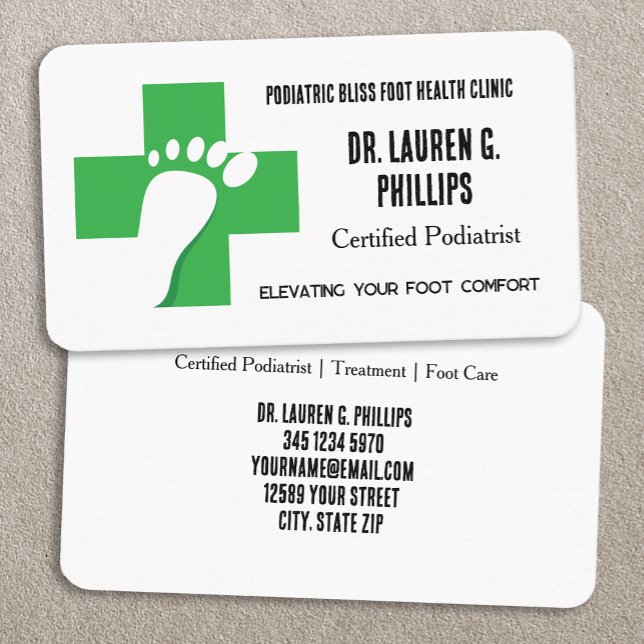 Foot Care Specialist Visitenkarte (Foot Care Specialist Business Cards)