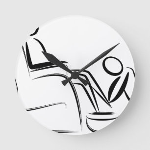 Foot Massage Stick Figure Runde Wanduhr
