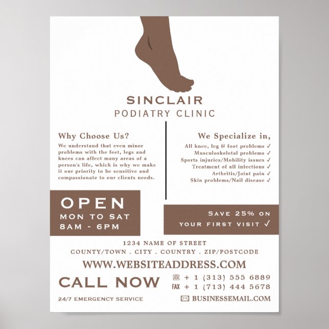 Foot Portrait, Podiatrie-Klinik, Podiatrist Poster (Vorne)