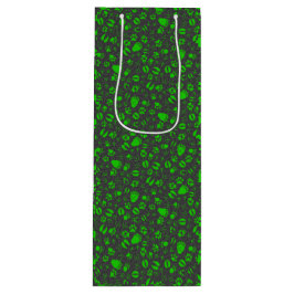 Foot prints, 01b.green DGrey BG Geschenktüte Für Weinflaschen
