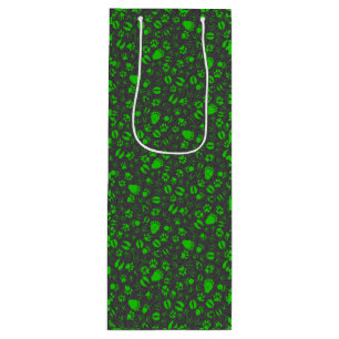 Foot prints, 01b.green DGrey BG Geschenktüte Für Weinflaschen