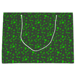 Foot prints, 01b.green DGrey BG Große Geschenktüte