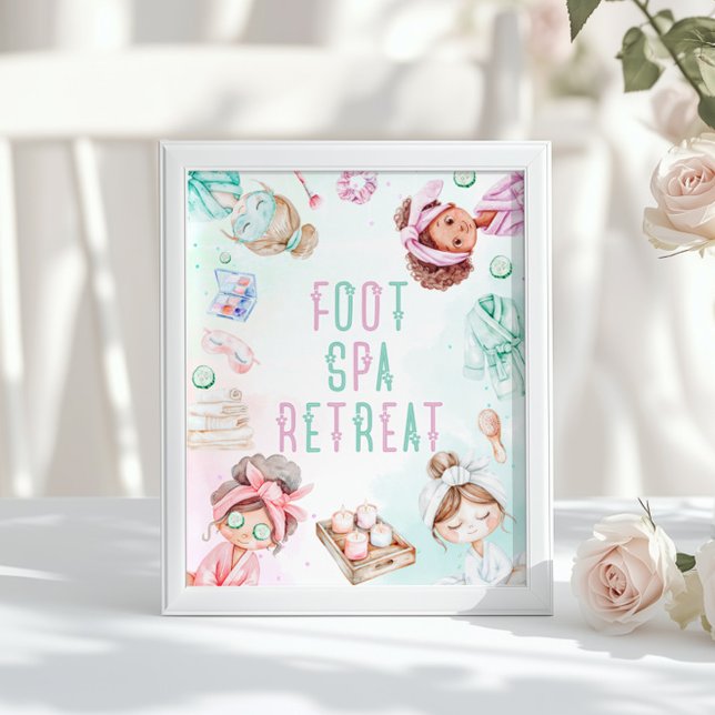 Foot Spa Retreat Spa party kids Birthday Poster (Von Creator hochgeladen)