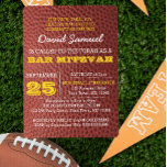 Footbal Gold Bar Mitzvah Einladung<br><div class="desc">Diese lässigen, schicken Einladungen sind perfekt für alle sportlichen Bar Mitzvah-Feste. Jede Textzeile ist vollständig anpassbar, um genau zu sagen, was Sie gewollt haben!</div>