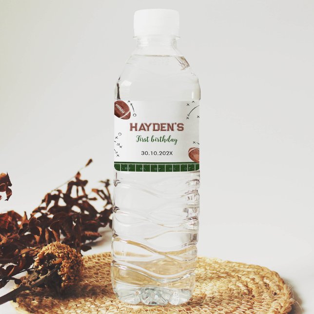 Football 1er Anniversaire fête Étiquette bouteille (Créateur téléchargé)