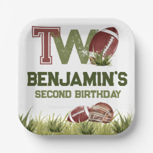 Football 2. Jahr-Down Fußball BIrthday Party Pappteller