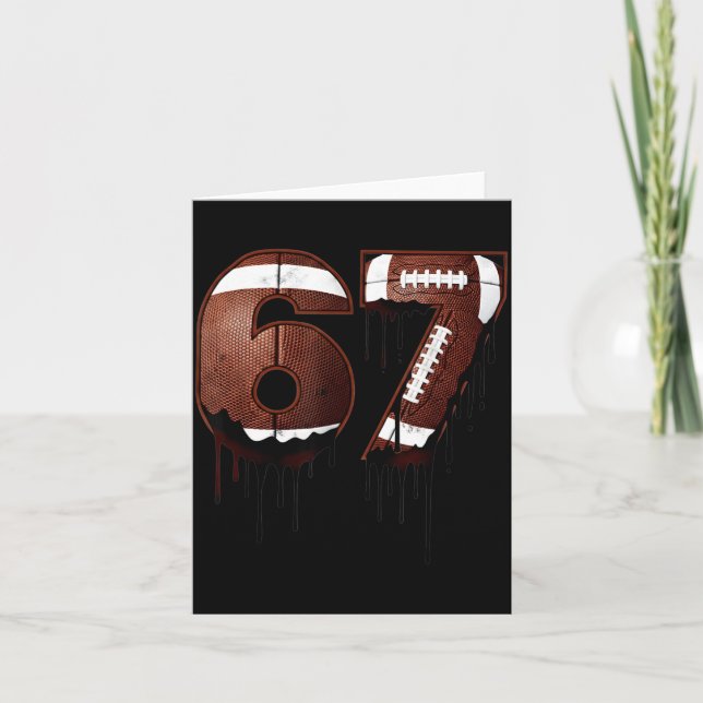 Football 67 Six Seven Funny Gen Alpha Meme Drip  Karte (Vorderseite)