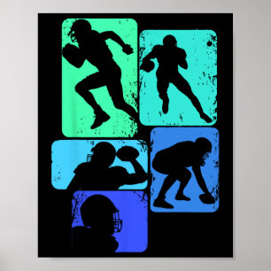 Football American Football Kids Boys Mens Poster