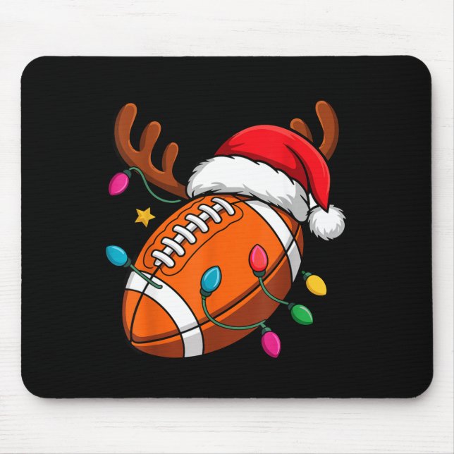 Football American Reindeer Horns Christmas Xmas Ba Mousepad (Vorne)