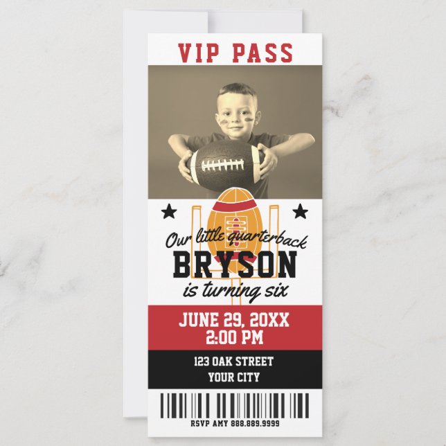 Football Anniversaire Billets Invitation (Devant)