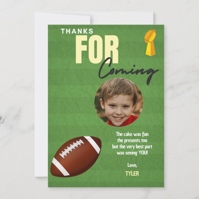 Football Anniversaire Carte de remerciements (Devant)
