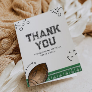 Football Anniversaire Carte de remerciements