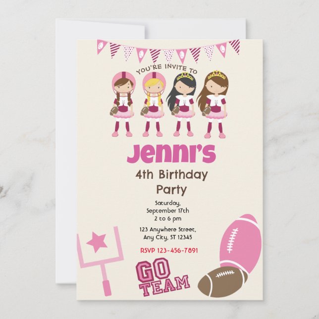 Football Anniversaire Fête Invitation (Devant)