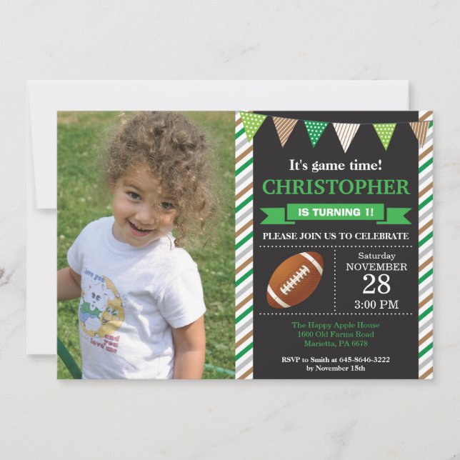 Football Anniversaire Invitation 1er anniversaire  (Devant)