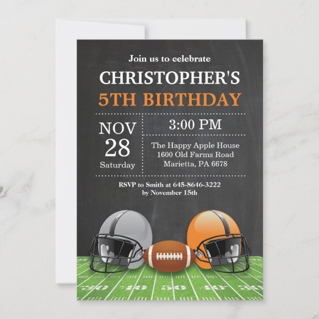 Football Anniversaire Invitation Anniversaire Fête (Devant)