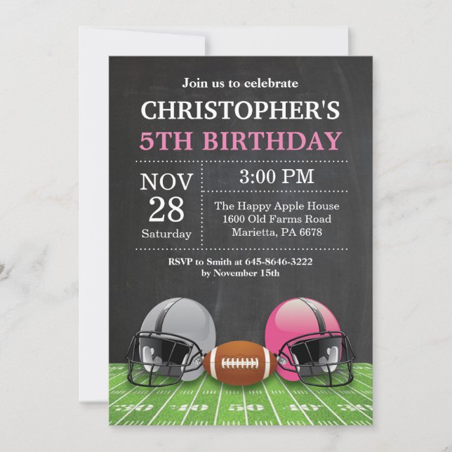 Football Anniversaire Invitation Anniversaire Fête (Devant)