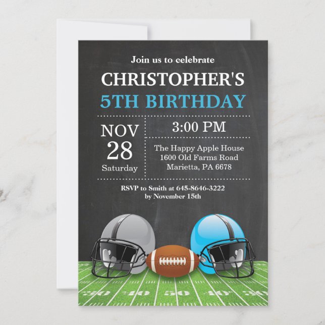 Football Anniversaire Invitation Anniversaire Part (Devant)