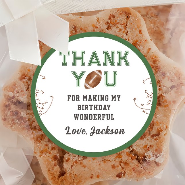 Football Anniversaire Party Classic Round Sticker (Créateur téléchargé)