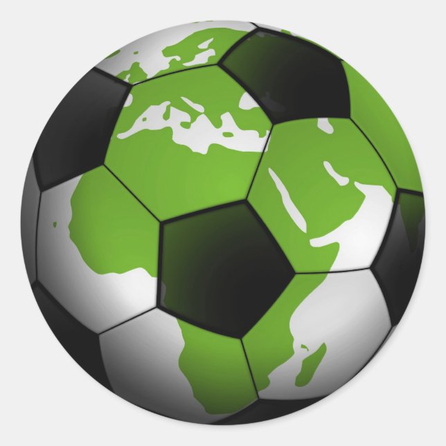 Football around the World Runder Aufkleber (Vorderseite)