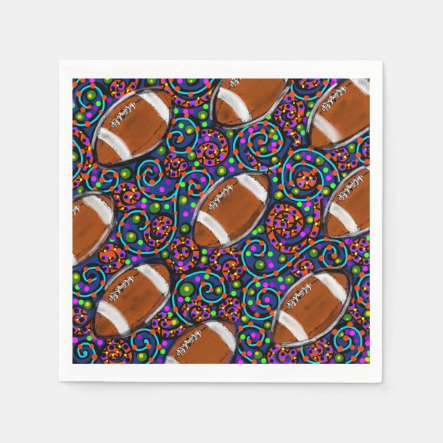 Football Art Blue Serviette (Vorderseite)