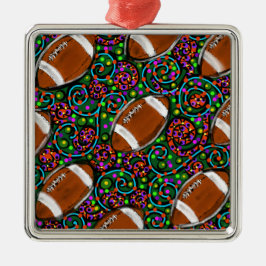 Football Art Green Silbernes Ornament