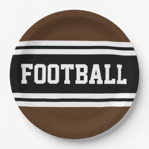 FOOTBALL Athletic Brown Schwarz-weiß Racing Streif Pappteller