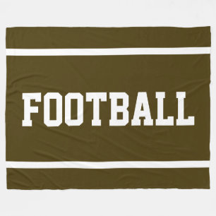 FOOTBALL Athletik Braun Sportlich Weiße Textstreif Fleecedecke