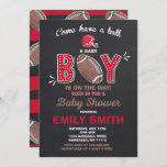 Football Baby Dusche Einladung Sport Baby Dusche<br><div class="desc">Einladung zur Football Baby Dusche. 
Design alles © PIXELPERFEKTIONPARTYLTD</div>