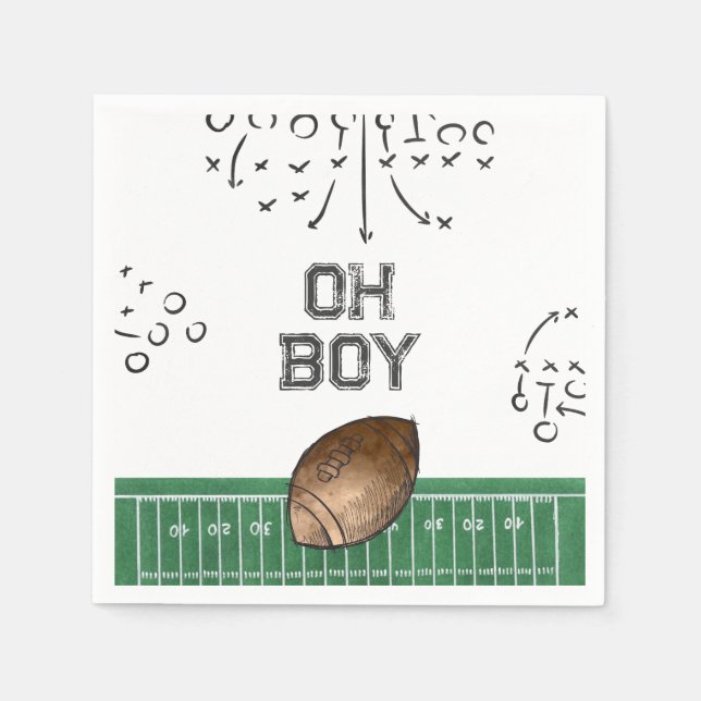 Football Baby Dusche Napkins | Fußballdusche Serviette (Vorderseite)