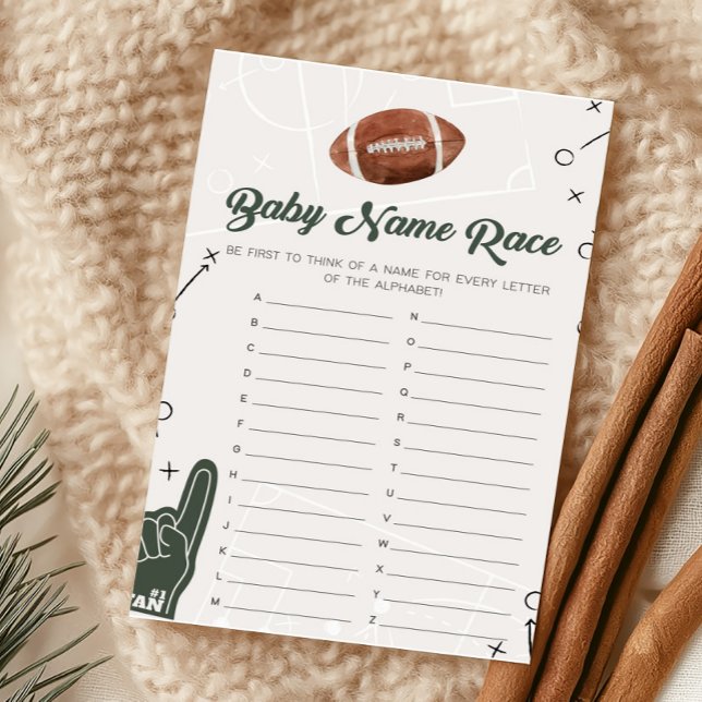 Football Baby Shooter Baby Name Race Game (Football Sports Baby Shower Baby Name Race Game)