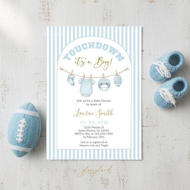 Football Baby Shower Boy Einladung (Von Creator hochgeladen)