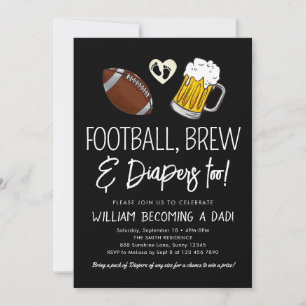 Football & Baby shower de bière Invitation Tableau
