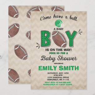 Football Baby Shower Einladung Sport Baby Dusche